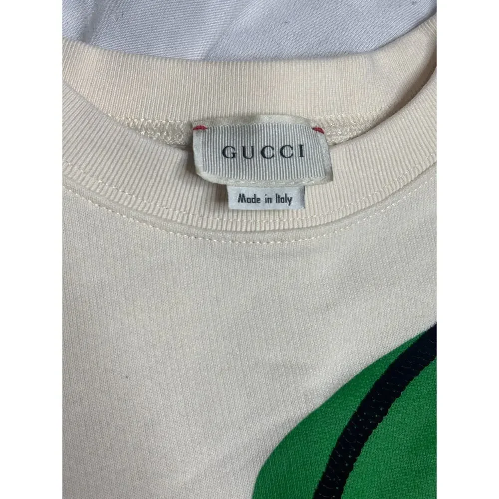 Gucci Kids Ivory Apple GG Logo Sequin Sweatshirt SZ 8